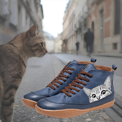 Savine™ | Chaussures en cuir pour les amoureux des chats