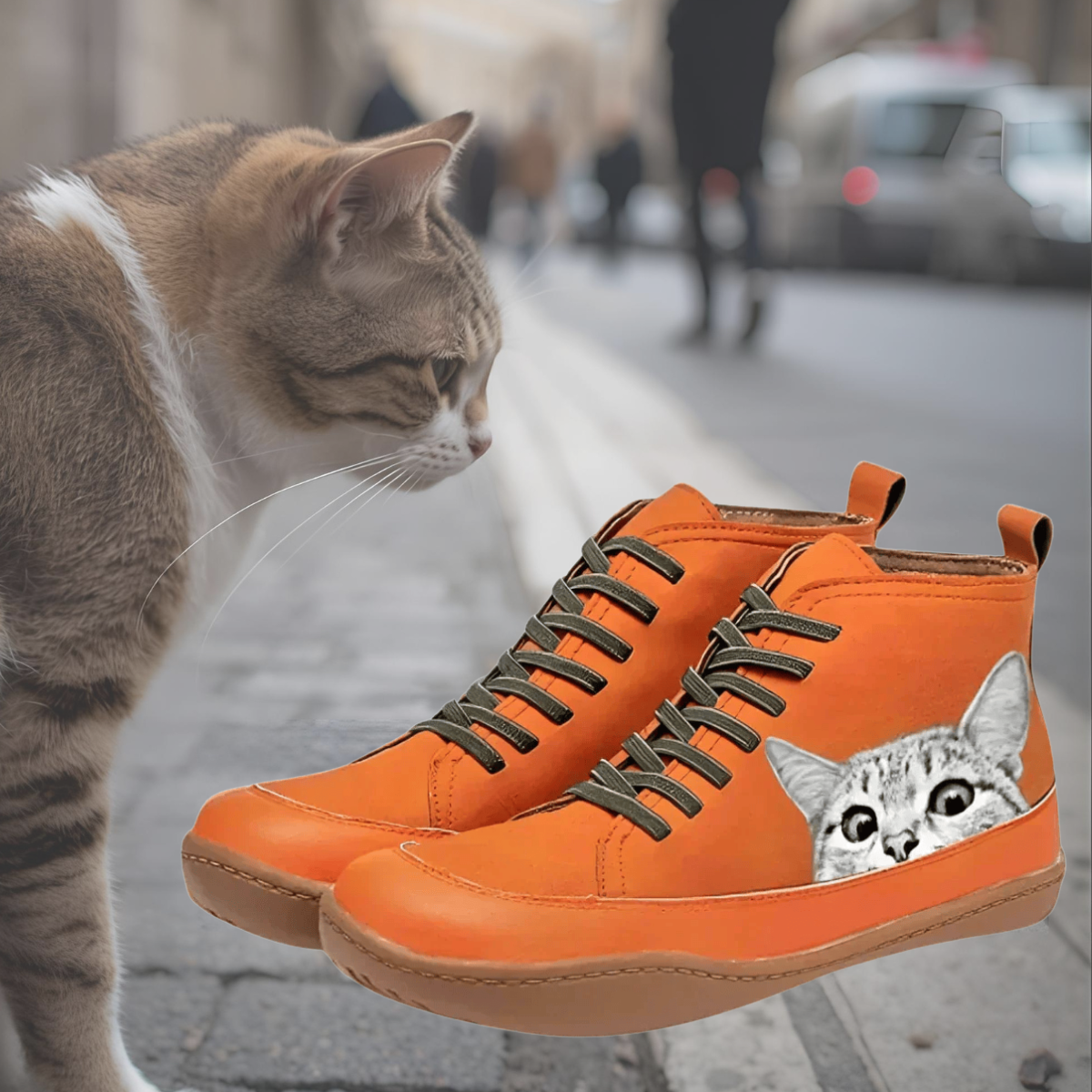 Savine™ | Chaussures en cuir pour les amoureux des chats