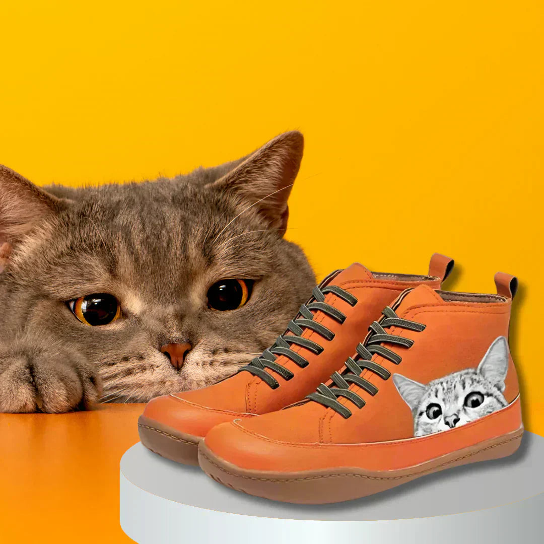 Savine™ | Chaussures en cuir pour les amoureux des chats